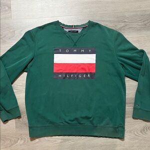 🔥🇺🇸Tommy Hilfiger Men's Sweater in Forest Green size xxl.